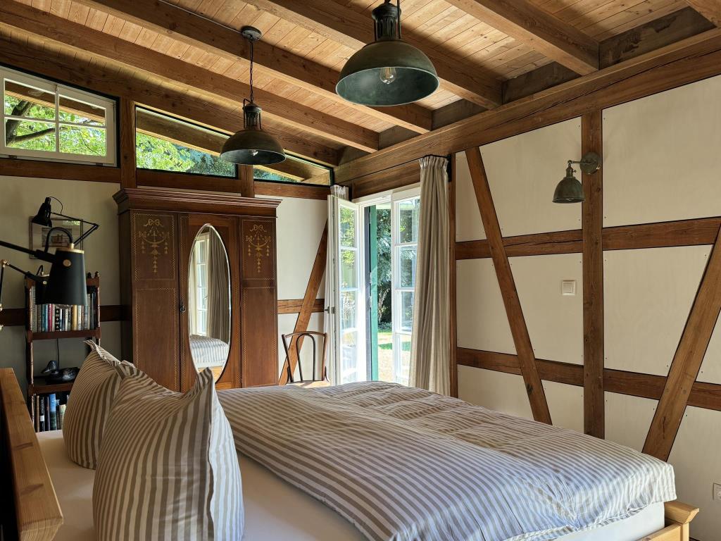Schlafbereich mit Ausgang zur Terrasse - Urlaub am Rhein in Ferienwohnung Farmhouse in Altes Forsthaus Boppard, Kreuzberg 2, 56154 Boppard
